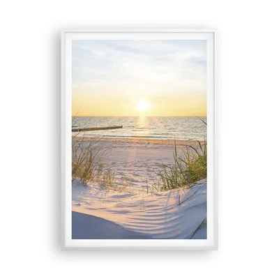 Produktbild von Gerahmtes Poster - Weißer Rahmen - Düne Strand Meer - 70x100 cm - Wand Bild - Wanddeko - Wandbilder - Kunstposter - Wandposter - Bilderrahmen - Bilder - Kunstdruck - Wandbild - P2WPA70x100-3989