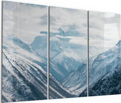 Produktbild von DEQORI Glasbild Echtglas 3x50x100 cm 'Alpenmajestät' Wandbilder XXL groß