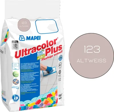 Produktbild von MAPEI® ULTRACOLOR PLUS Fugenmörtel 123 altweiss 5 kg Flexfuge ohne Ausblühen schnell trocknend Fliesenfuge