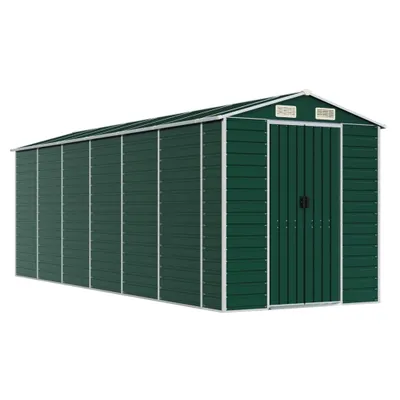 Zdjęcie produktu dla vidaXL Szopa ogrodowa zielona 191x555x198 cm stal ocynkowana