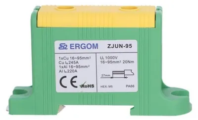 Produktbild von Eingleisiger Schienenverbinder ZJUN-95 PE gelbgrün R34RR-07020000803