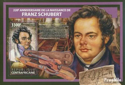 Produktbild von Briefmarken Zentralafrikanische Republik 2017 Mi Block 1660 (kompl. Ausgabe) postfrisch Franz Schubert