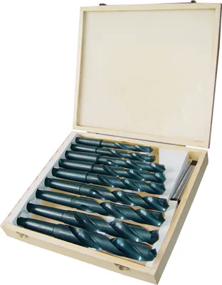 Produktbild von Güde 38328 MK-Bohrersatz MK 2/3 in Holzkassette 10-teilig