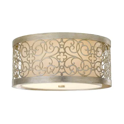 Produktbild von Elstead Arabesque Deckenleuchte E27 2-fach Blattsilber Patina