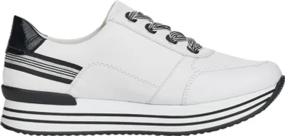 Imagen del producto de Zapatos deportivos para mujer, tipo botín, con cordones, color blanco, para uso diario