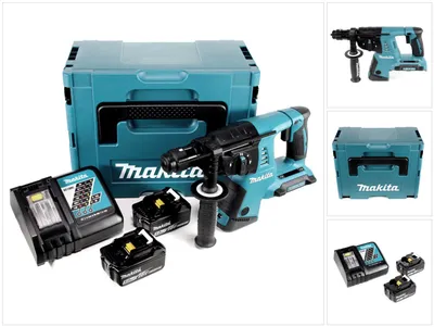Immagine prodotto di Makita DHR 264 RAJ Tassellatore a batteria 36 V (2x 18V) SDS-PLUS + Valigetta Makpac + 2x Batterie 5,0 Ah + Caricatore