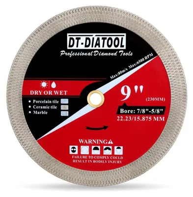 Image de Disque de coupe diamanté de 230 mm x 22,23 mm, pour céramique, carrelage, grès, marbre