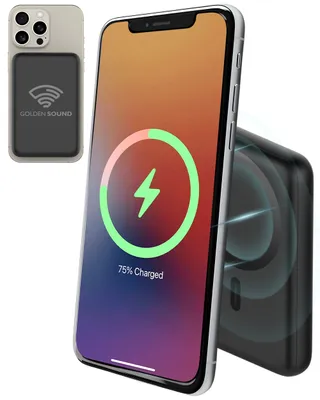 Productafbeelding van Golden Sound Powerbank 10.000 mAh - Geschikt voor MagSafe systeem - Powerbanks - Magnetisch opladen - Noodpakket - Draadloos opladen - Met USB-C Poort