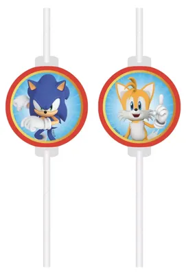 Produktbild von 4 Sonic Trinkhalme mit Papier-Medaillon -
