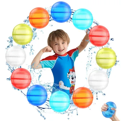 Productafbeelding van 12 stuks herbruikbare waterballonnen, snelvuller waterbommen, waterspeelgoed voor de zomer