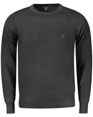 Immagine prodotto di Elegante maglione da uomo nero con scollo rotondo e ricami