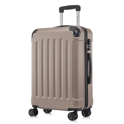 Produktbild von Koffer Trolley Reisekoffer Suitcase, Rollkoffer Handgepäck ,mit 4 Rollen360°, Hartschalenreisekoffer, Zahlenschloss, Weicher Gummigriff(XL,Champagner)