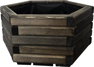 Obrázok produktu pre HolzGarden Drevený Kvetináč 60 x 30 x 53 cm Palisander Impregnovaný Šesťuholník 63 l Balkón Záhrada