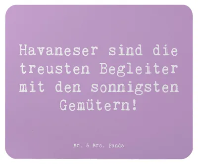 Produktbild von Mr. & Mrs. Panda Mousepad Spruch Havaneser Begleiter - Lavendeltraum - Geschenk, Hunderasse, Hunderassen, Mouse Pad, Mauspad, Beschreibung, mausteppich, Unterstützung