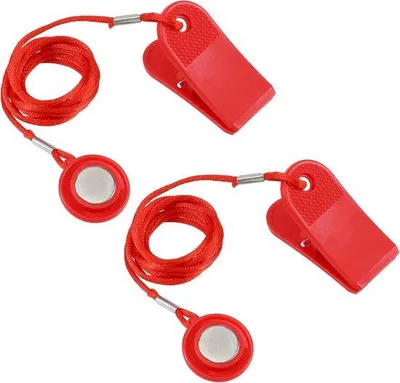 Produktbild von 2 Stück Universal-Sicherheitsclips für Laufbänder – Not-Aus-Magnetclip