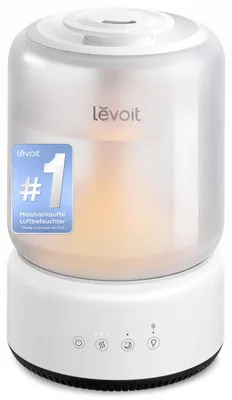 Produktbild von Levoit Luftbefeuchter Schlafzimmer, 4,2 L, Top-Fill, große Räume, Mattweiß