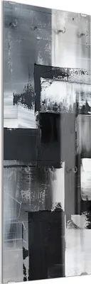 Produktbild von DEQORI Kleiderhaken aus Glas 50x125 cm 'Struktur der Stille' Wand Garderobe Paneel Haken