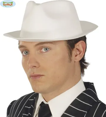 Produktbild von weißer Gangster Hut für Erwachsene