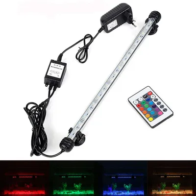 Produktbild von 38cm LED Aquarium Lampe Tank Leuchte RGB Dimmbar Unterwasser Beleuchtung mit Fernbedienung
