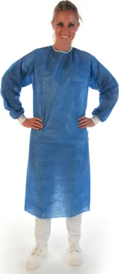 Immagine prodotto di Hygostar 27734 Kittel mit Strickbündchen blau Gr. L SMS 125 x 150 cm Klettverschluss Taillenbindebänder