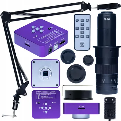 Digitale Mikroskopkamera 51 MP, 180x Objektiv, HDMI/USB, C-Mount