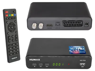 Obrázek produktu pro Humax HD Fox, Kabel, Satelit, Full HD, 576i, 576p, 720p, 1080i, 1080p, 128 MB, 8 MB, Černá