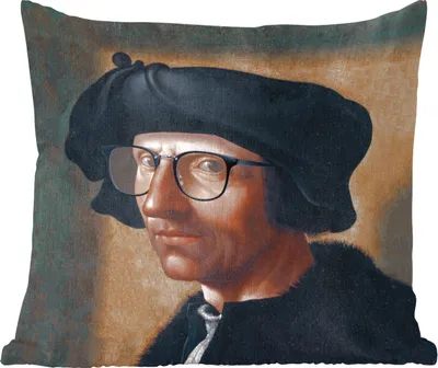 Produktbild von MuchoWow® Zierkissen Sofakissen Wohnzimmer Dekokissen 45x45 cm Kunst - Brille - Porträt - Schlafpolster - Polster für das Sofa
