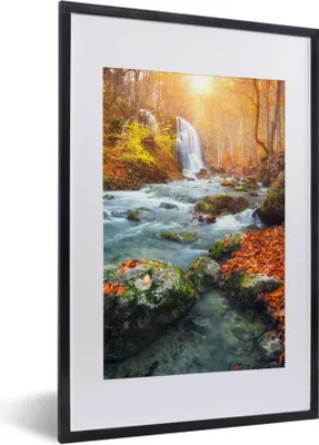 Produktbild von MuchoWow® Gerahmtes Poster Natur - Sonne - Herbst 40x60 cm - Poster mit Schwarzem Bilderrahmen Wandposter Rahmen Foto Bilder - Poster in Rahmen