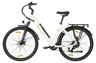 Produktbild von E-Bike - Cityrad 71 cm Räder - 36V 18Ah Herausnehmbarer Akku - 250W Bürstenloser Motor - Reichweite >60 km - Max 25 km/h - Weiß