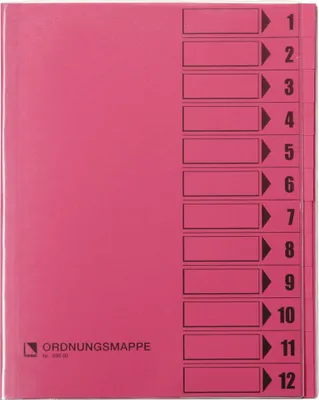 Image de Bene Ordnungsmappe 83800RS DIN A4 12Fächer rosa
