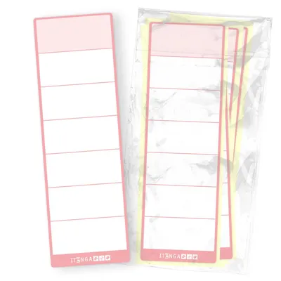 Produktbild von itenga 50x Ordneretikett Rosa Rückenetikett zum Aufkleben 6,0 x 19,0 cm aus Haftpapier