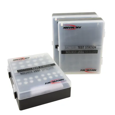 Produktbild von ANSMANN 3x Batteriebox für 48 Stk. AAA, AA & 9V / Batterien inkl. Akkutester