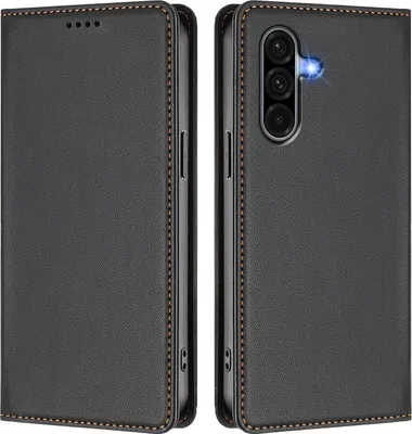Obrázek produktu pro Kožené pouzdro pro Samsung Galaxy A36 5G, magnetické flipové pouzdro zPolyuretankůže se stojánkem Černá