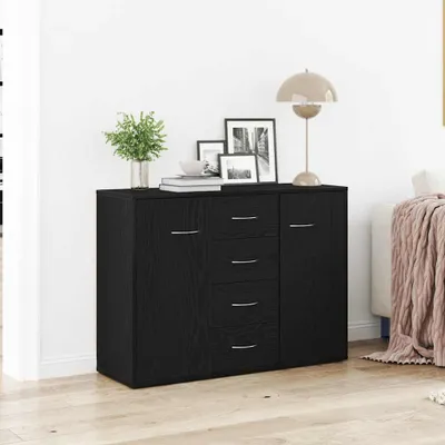 Produktbild von Möbel Sideboard Schwarz Eichen-Optik 88x30x64 cm Holzwerkstoff - Kommoden &22938