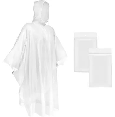 Productafbeelding van Regenponcho met capuchon, waterdicht, transparant. Transparant, 2 stuks, 16 [eenheid, bijvoorbeeld gram of cm]