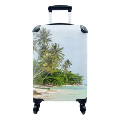Produktbild von MuchoWow® Koffer Handgepäck Trolley Rollkoffer Kleine Reisekoffer mit 4 Rollen - Palmen - Strand - Sommer - Tropisch - Cabin Size < 55x40x23 cm & 55x40x20 cm - Fotokoffer - Kabinenkoffer - Boardgepäck - Reise-Box - Reisekoffer - Reisegepäck - Koffer mit Bild - Trolley für Kinder