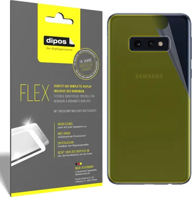 Produktbild von 3x Schutzfolie für Samsung Galaxy S10e Rückseite Folie, 100% Displayabdeckung, dipos Flex