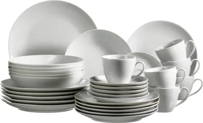 Produktbild von Mäser 921345 Kombiservice Barca für 6 Personen, Porzellan, weiß (1 Set, 30-teilig)