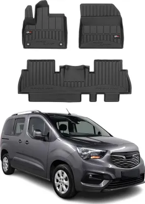 Produktbild von OMAC Gummi Fußmatten für Opel Combo 2018-2024 Premium TPE Automatten Schwarz 3x