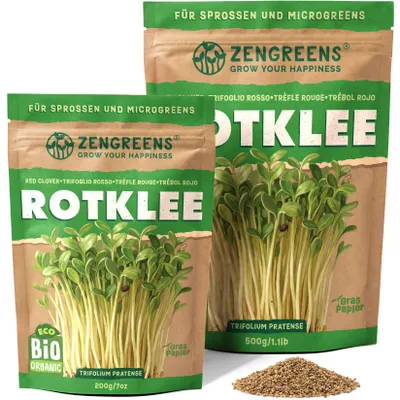 Produktbild von ZenGreens® Sprossen- & Microgreens-Samen - Rotklee - 500g