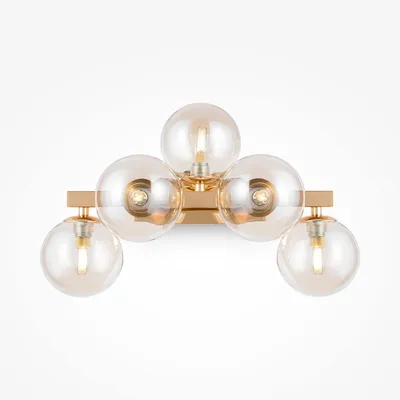 Produktbild von Maytoni Moderne Wandleuchte Dallas 5xG9 excl. in Gold aus Metall Glas 28 W für Küche, Schlafzimmer, Wohnzimmer, Esszimmer, Lobby