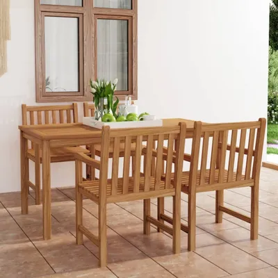 Produktbild von Möbel 5-tlg. Garten-Essgruppe Teak Massivholz - Terrassenmöbel 3059939