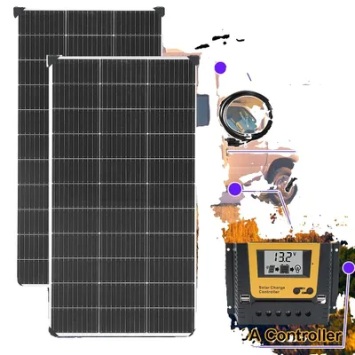 Zdjęcie produktu dla System instalacji solarnej, wysoka wydajność, niezależny od sieci, zestaw solarny 24 V 240 W
