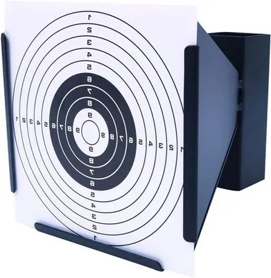 Productafbeelding van Targethouder 14x14cm met 20 Stuks Doelpapier voor Binnen- en Buitentraining, Schietoefeningen en Precisietraining