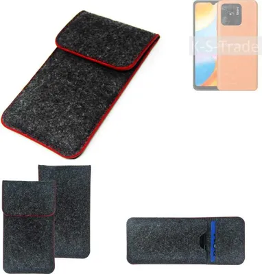 Produktbild von K-S-Trade Handy Schutz Hülle kompatibel mit Xiaomi Redmi 10 Power Schutzhülle Handyhülle Filztasche Pouch Tasche Case Sleeve Filzhülle dunkelgrau