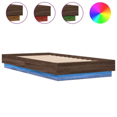 Immagine prodotto di vidaXL Struttura letto con LED look rovere marrone 90x190 cm