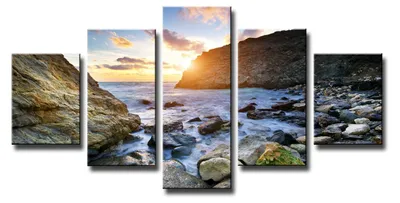 Obrázok produktu pre Obraz na plátne Skalnaté pobrežie 5-dielny 160x80 cm