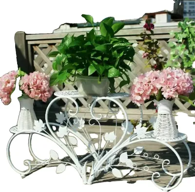 Image de Support pour plantes, 4 étages, pour usage intérieur et extérieur, BLANC