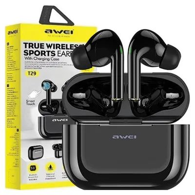 Productafbeelding van AWEI T29 Bluetooth 5.0 TWS-oordopjes met oplaadstation, zwart