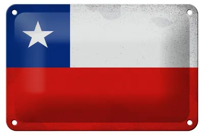 Produktbild von Blechschild Flagge Chiles 18x12cm Flag of Chile Vintage